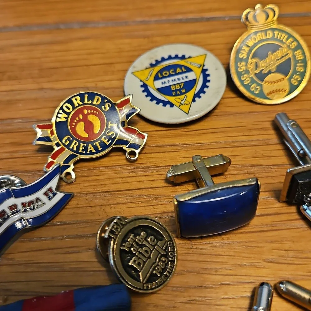 Vintage Junk Drawer Lot Pins Cufflinks Jewelry